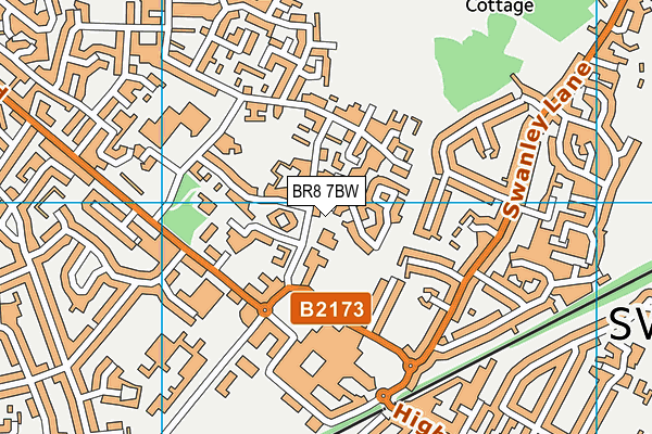 BR8 7BW map - OS VectorMap District (Ordnance Survey)