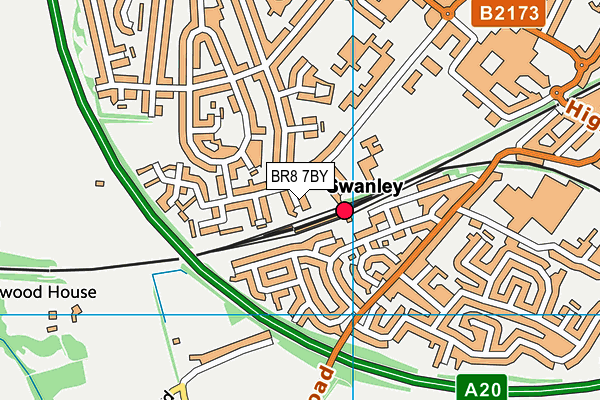 BR8 7BY map - OS VectorMap District (Ordnance Survey)