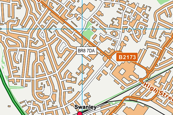 BR8 7DA map - OS VectorMap District (Ordnance Survey)