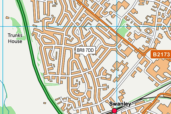 BR8 7DD map - OS VectorMap District (Ordnance Survey)