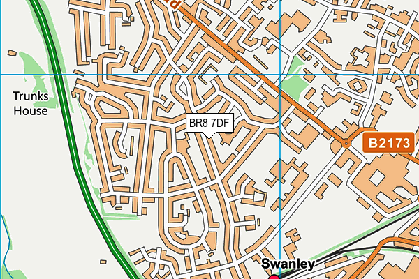 BR8 7DF map - OS VectorMap District (Ordnance Survey)