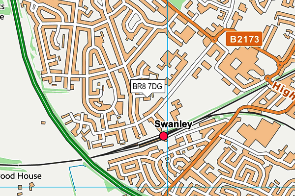 BR8 7DG map - OS VectorMap District (Ordnance Survey)