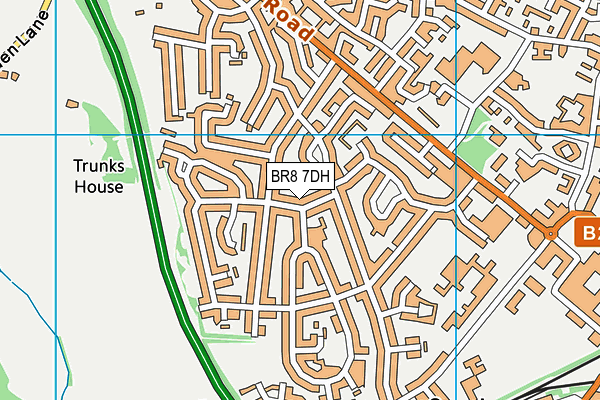 BR8 7DH map - OS VectorMap District (Ordnance Survey)