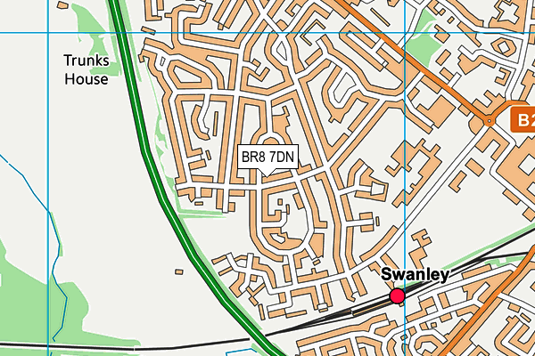 BR8 7DN map - OS VectorMap District (Ordnance Survey)