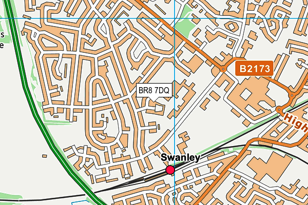 BR8 7DQ map - OS VectorMap District (Ordnance Survey)