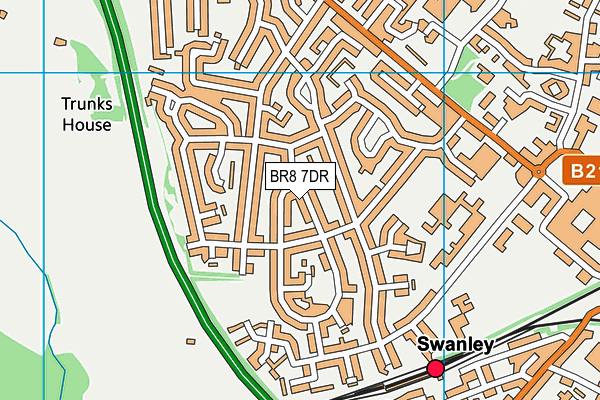 BR8 7DR map - OS VectorMap District (Ordnance Survey)
