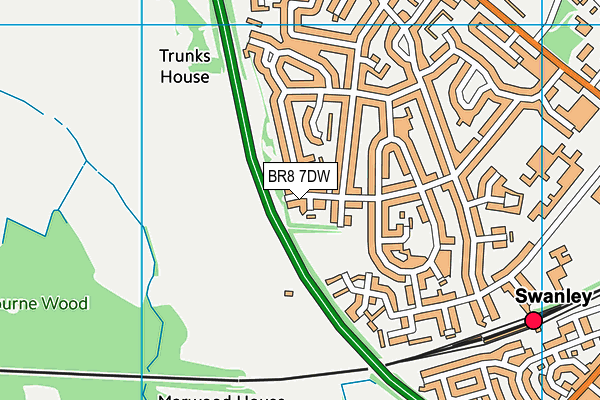 BR8 7DW map - OS VectorMap District (Ordnance Survey)