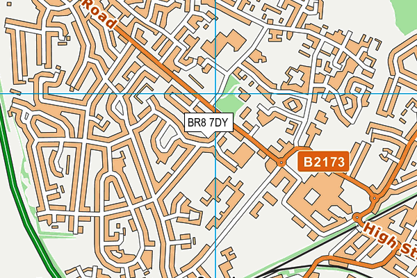 BR8 7DY map - OS VectorMap District (Ordnance Survey)
