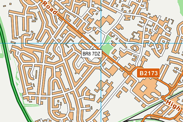 BR8 7DZ map - OS VectorMap District (Ordnance Survey)