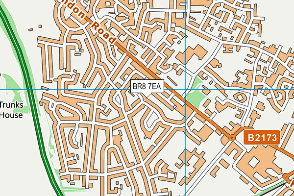 BR8 7EA map - OS VectorMap District (Ordnance Survey)