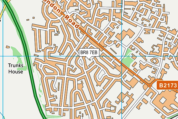 BR8 7EB map - OS VectorMap District (Ordnance Survey)