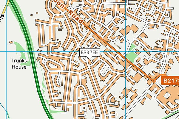 BR8 7EE map - OS VectorMap District (Ordnance Survey)