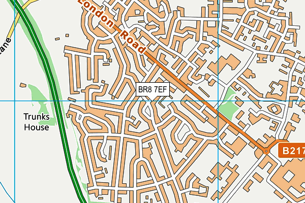 BR8 7EF map - OS VectorMap District (Ordnance Survey)