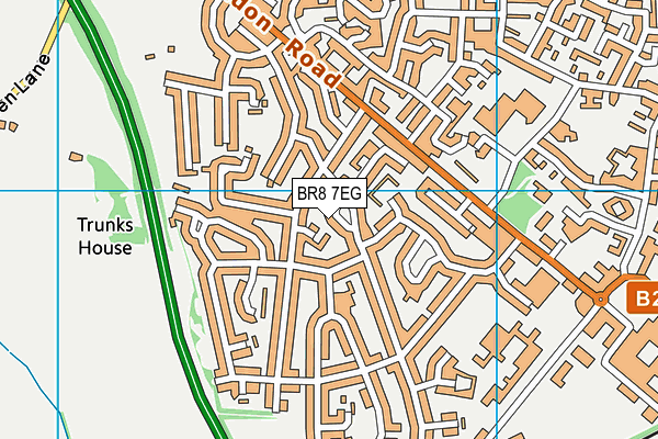 BR8 7EG map - OS VectorMap District (Ordnance Survey)