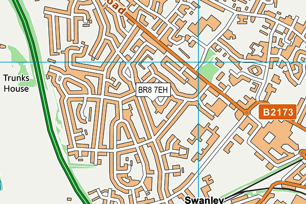 BR8 7EH map - OS VectorMap District (Ordnance Survey)
