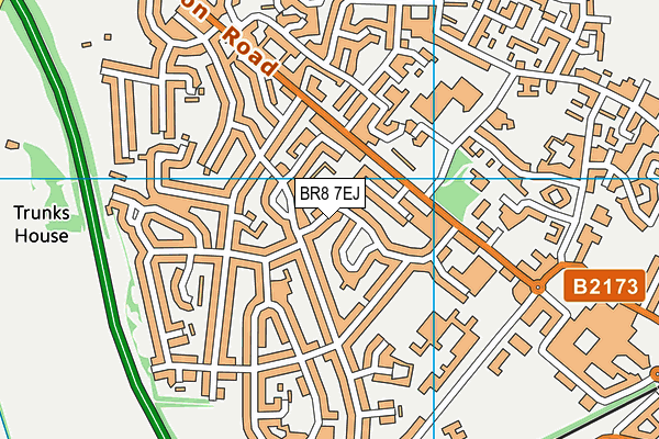 BR8 7EJ map - OS VectorMap District (Ordnance Survey)
