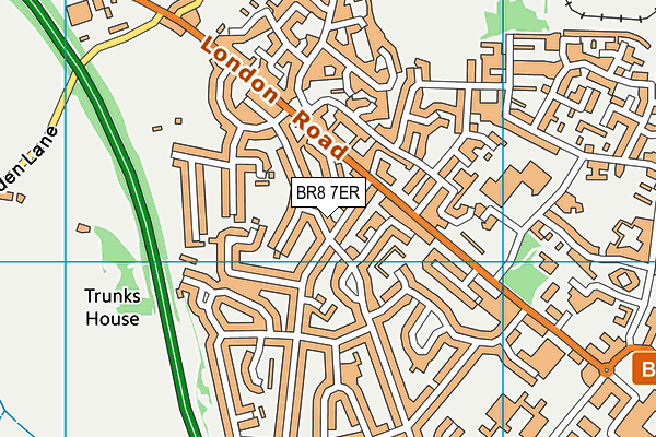 BR8 7ER map - OS VectorMap District (Ordnance Survey)
