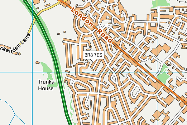 BR8 7ES map - OS VectorMap District (Ordnance Survey)