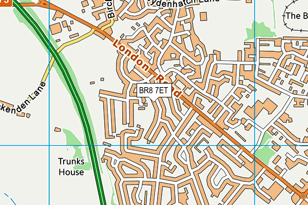 BR8 7ET map - OS VectorMap District (Ordnance Survey)