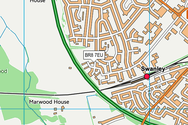 BR8 7EU map - OS VectorMap District (Ordnance Survey)