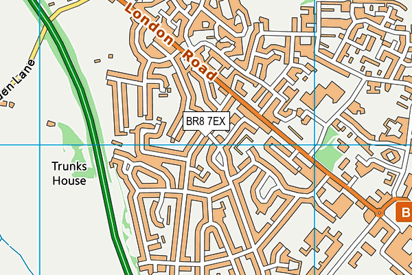 BR8 7EX map - OS VectorMap District (Ordnance Survey)