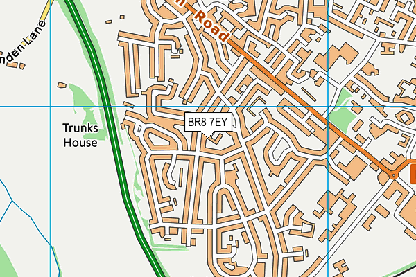 BR8 7EY map - OS VectorMap District (Ordnance Survey)