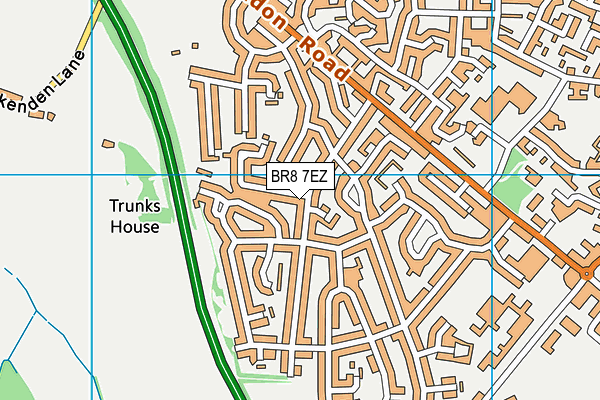 BR8 7EZ map - OS VectorMap District (Ordnance Survey)