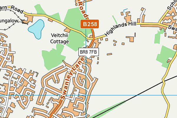 BR8 7FB map - OS VectorMap District (Ordnance Survey)