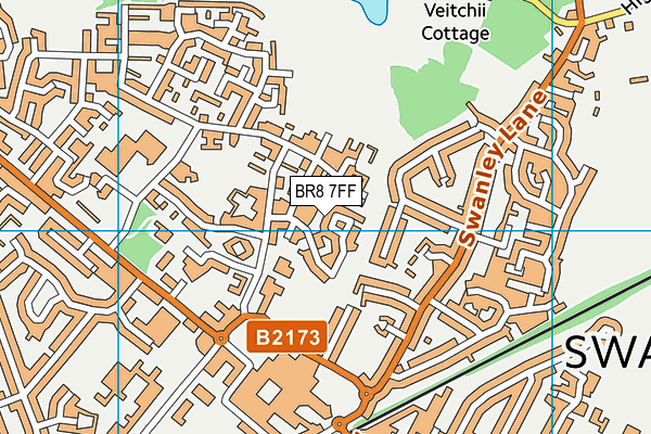 BR8 7FF map - OS VectorMap District (Ordnance Survey)