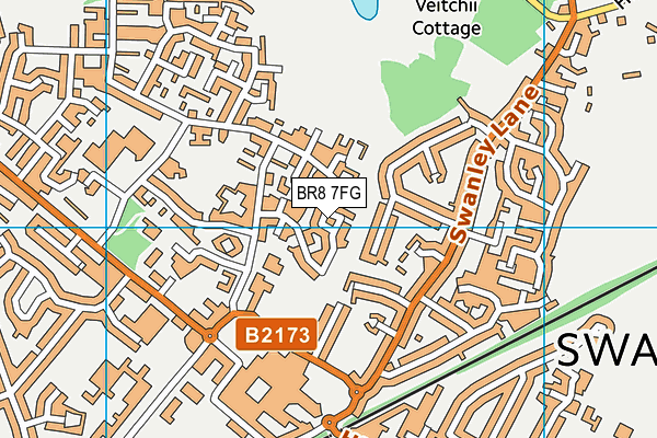 BR8 7FG map - OS VectorMap District (Ordnance Survey)