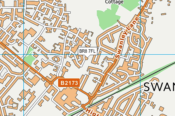 BR8 7FL map - OS VectorMap District (Ordnance Survey)
