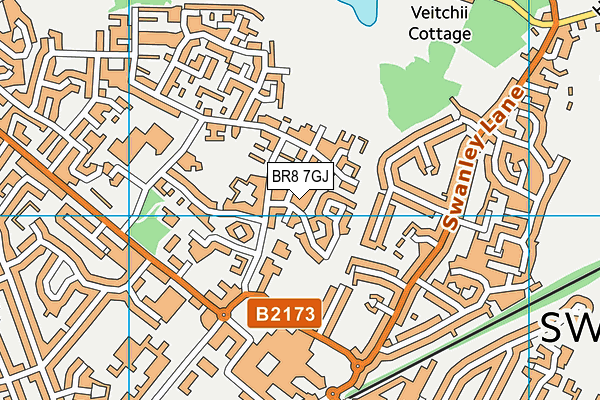 BR8 7GJ map - OS VectorMap District (Ordnance Survey)