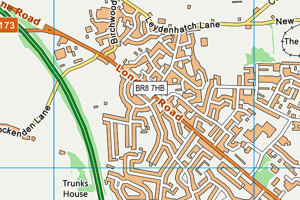 BR8 7HB map - OS VectorMap District (Ordnance Survey)