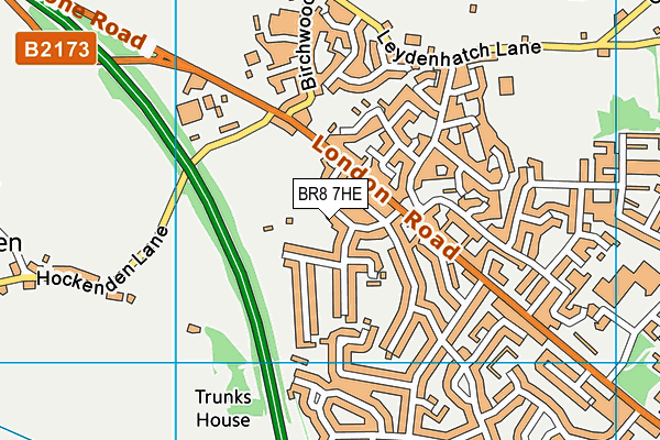BR8 7HE map - OS VectorMap District (Ordnance Survey)