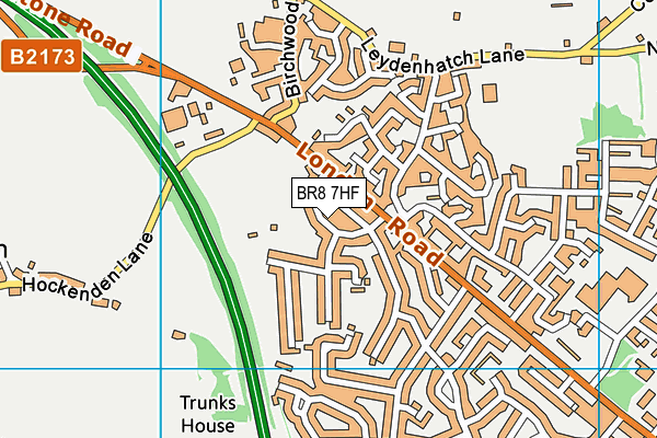 BR8 7HF map - OS VectorMap District (Ordnance Survey)