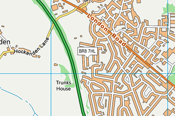 BR8 7HL map - OS VectorMap District (Ordnance Survey)