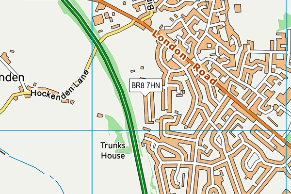 BR8 7HN map - OS VectorMap District (Ordnance Survey)