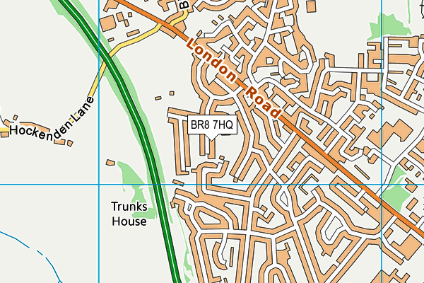 BR8 7HQ map - OS VectorMap District (Ordnance Survey)