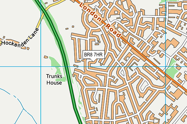 BR8 7HR map - OS VectorMap District (Ordnance Survey)