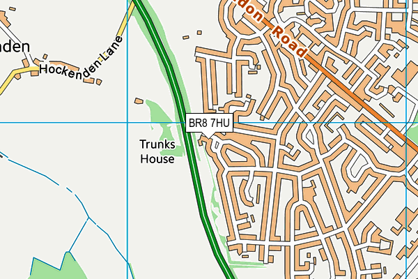 BR8 7HU map - OS VectorMap District (Ordnance Survey)