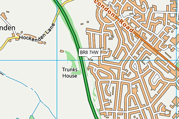 BR8 7HW map - OS VectorMap District (Ordnance Survey)