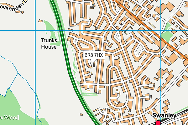 BR8 7HX map - OS VectorMap District (Ordnance Survey)