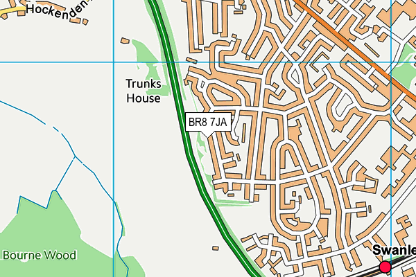 BR8 7JA map - OS VectorMap District (Ordnance Survey)