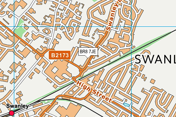 BR8 7JE map - OS VectorMap District (Ordnance Survey)