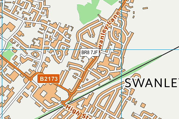 BR8 7JF map - OS VectorMap District (Ordnance Survey)