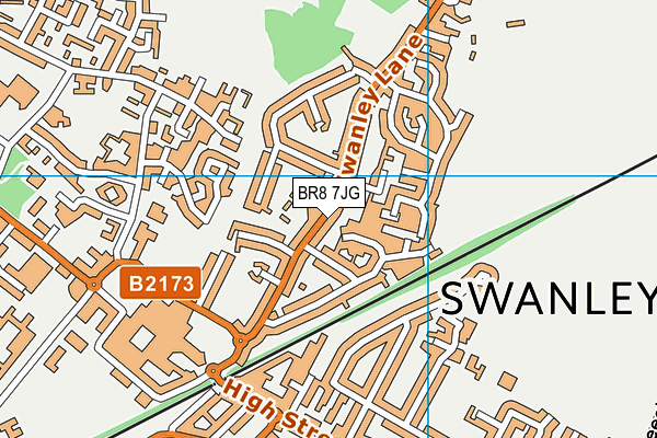 BR8 7JG map - OS VectorMap District (Ordnance Survey)