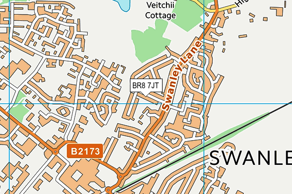 BR8 7JT map - OS VectorMap District (Ordnance Survey)