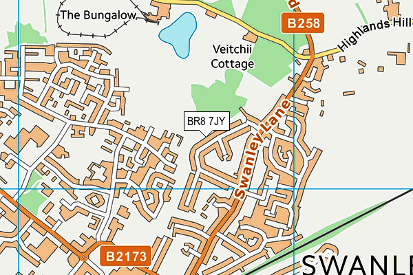 BR8 7JY map - OS VectorMap District (Ordnance Survey)