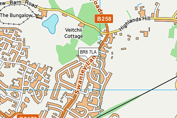 BR8 7LA map - OS VectorMap District (Ordnance Survey)