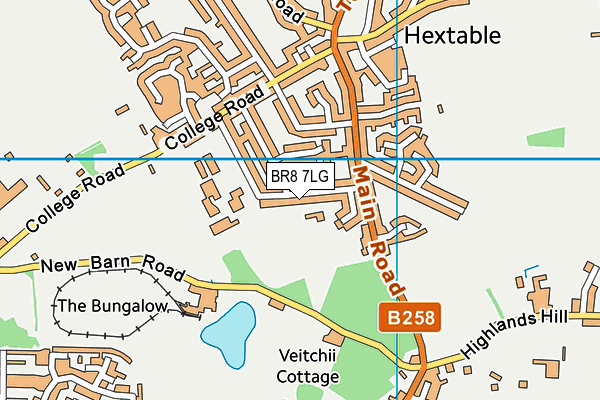 BR8 7LG map - OS VectorMap District (Ordnance Survey)